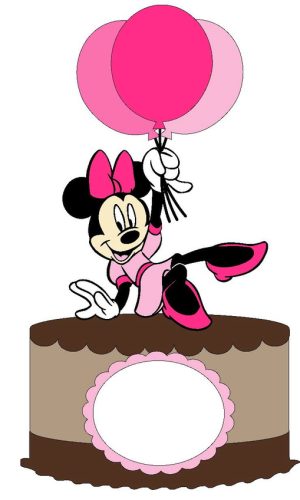 Kit com 5 arquivos de corte 09-MINNIE TOPO DE BOLO EM CAMADA