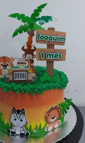 Kit com 5 arquivos de corte 14-SAFARI TOPO DE BOLO EM CAMADA