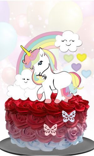 Kit com 5 arquivos de corte 15-UNICORNIO TOPO DE BOLO CAMADA