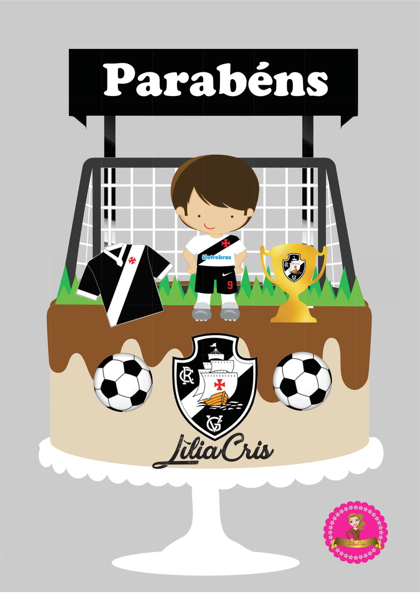 ARQUIVO DE CORTE 4 TOPOS DE BOLO FUTEBOL TIMES REF 018 A 021 - Imagem 3