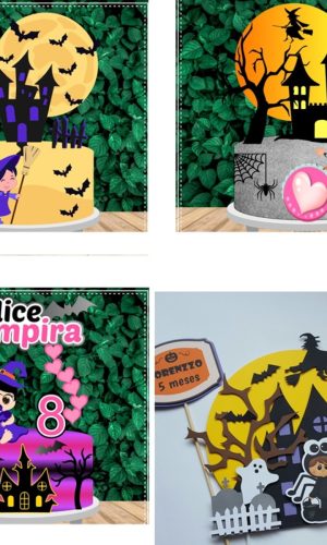ARQUIVO DE CORTE 4 TOPOS DE BOLO HALLOWEEN-CAMADAS