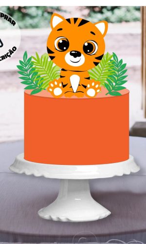Arquivo de Corte Camadas Topo de Bolo Tigre cute