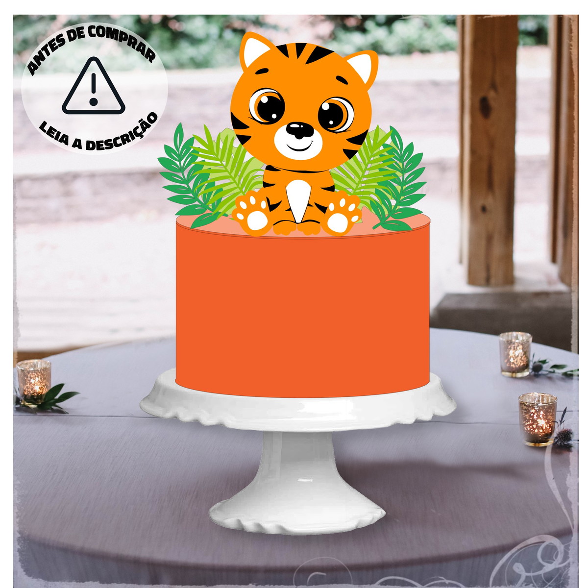 Arquivo de Corte Camadas Topo de Bolo Tigre cute