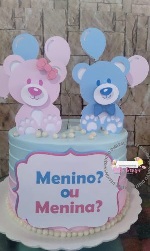 Arquivo de Corte Chá Revelação Urso em Camadas