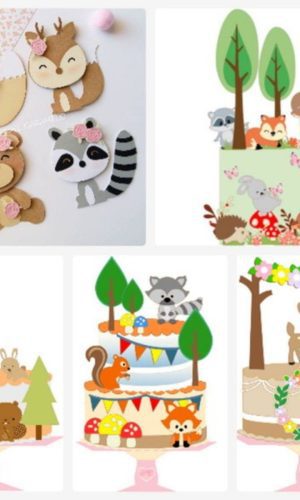 Arquivo De Corte Combo Topo Animais Bosque Studio