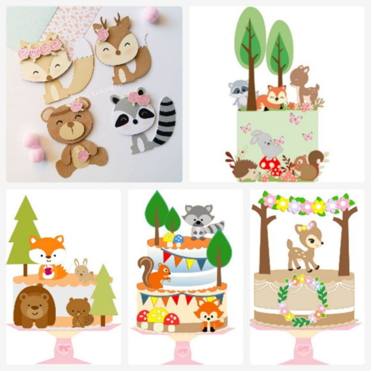 Arquivo De Corte Combo Topo Animais Bosque Studio