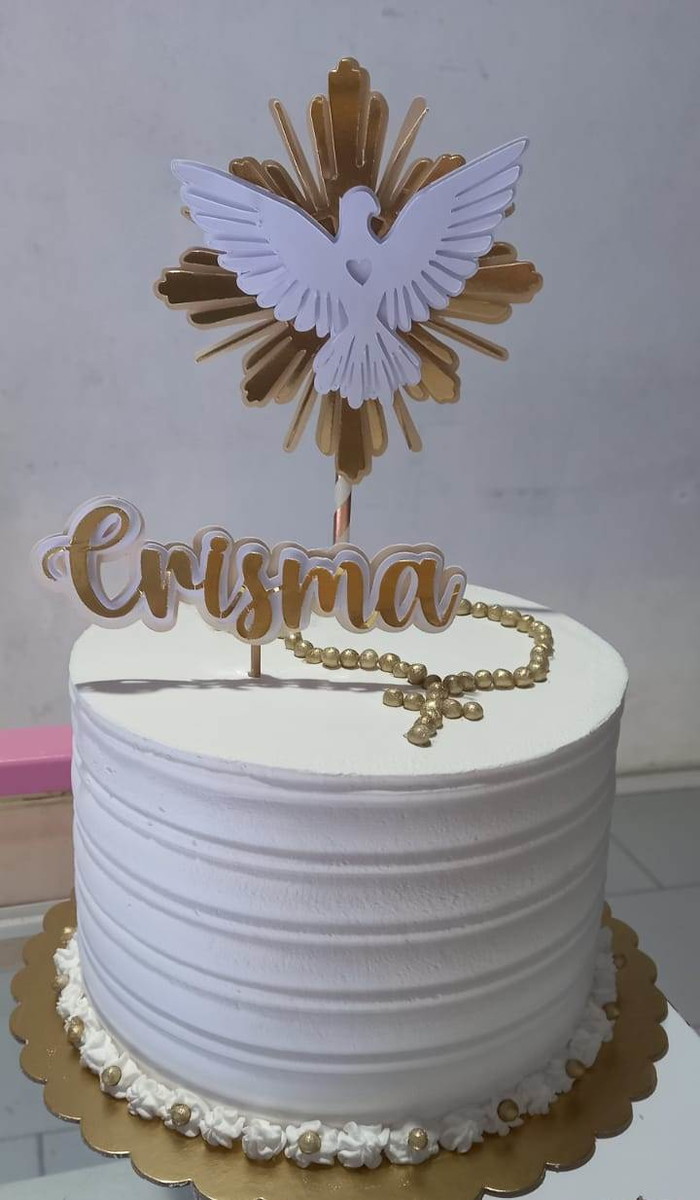 Arquivo de Corte Topo de Bolo Crisma Espirito Santo Camadas