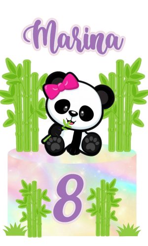 4 Arquivo de Corte Digital - Topo de Bolo Panda