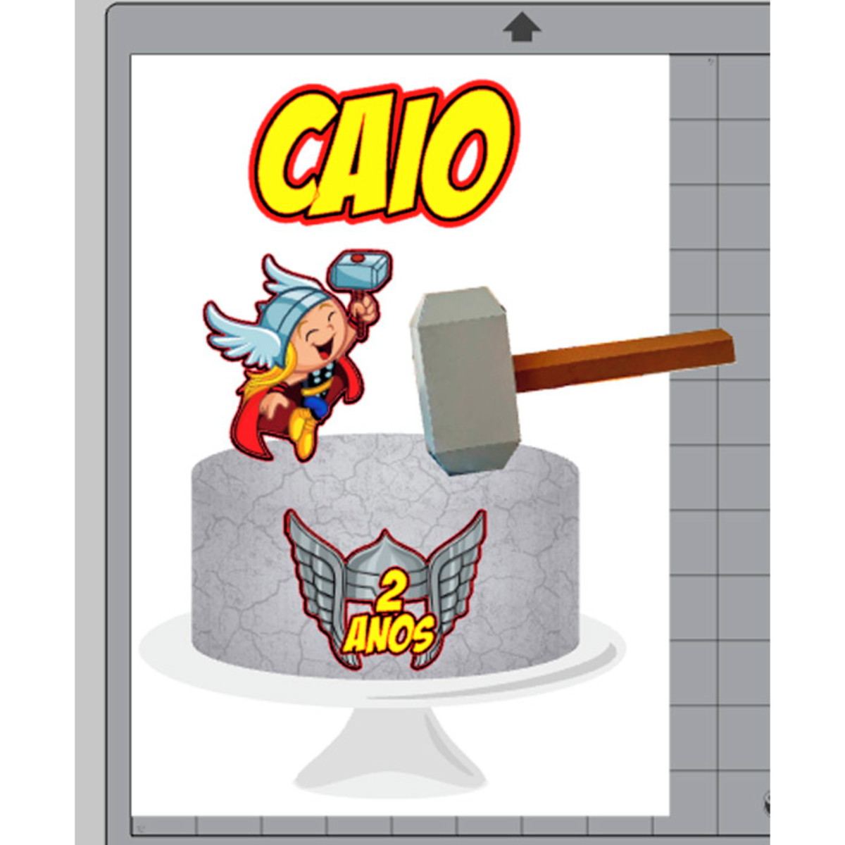 Arquivo de Corte Digital Topo de Bolo Thor + BRINDE