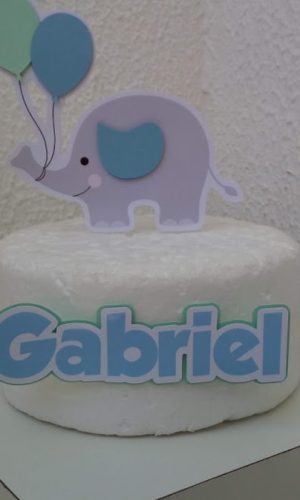 Arquivo de Corte digital Topo de Bolo Elefantinho + brindes