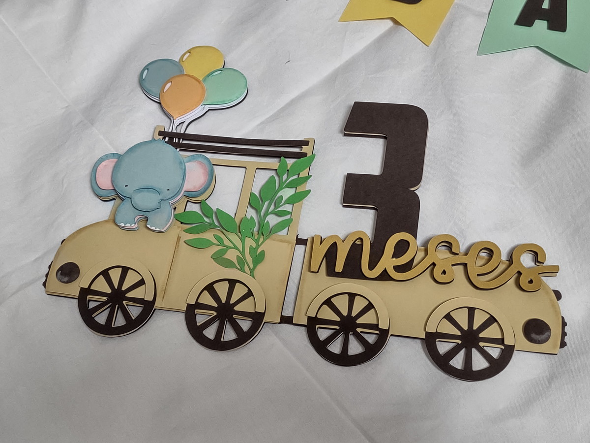 Arquivo De Corte Camadas Topo Bolo Mesversário Animais Cute - Imagem 5