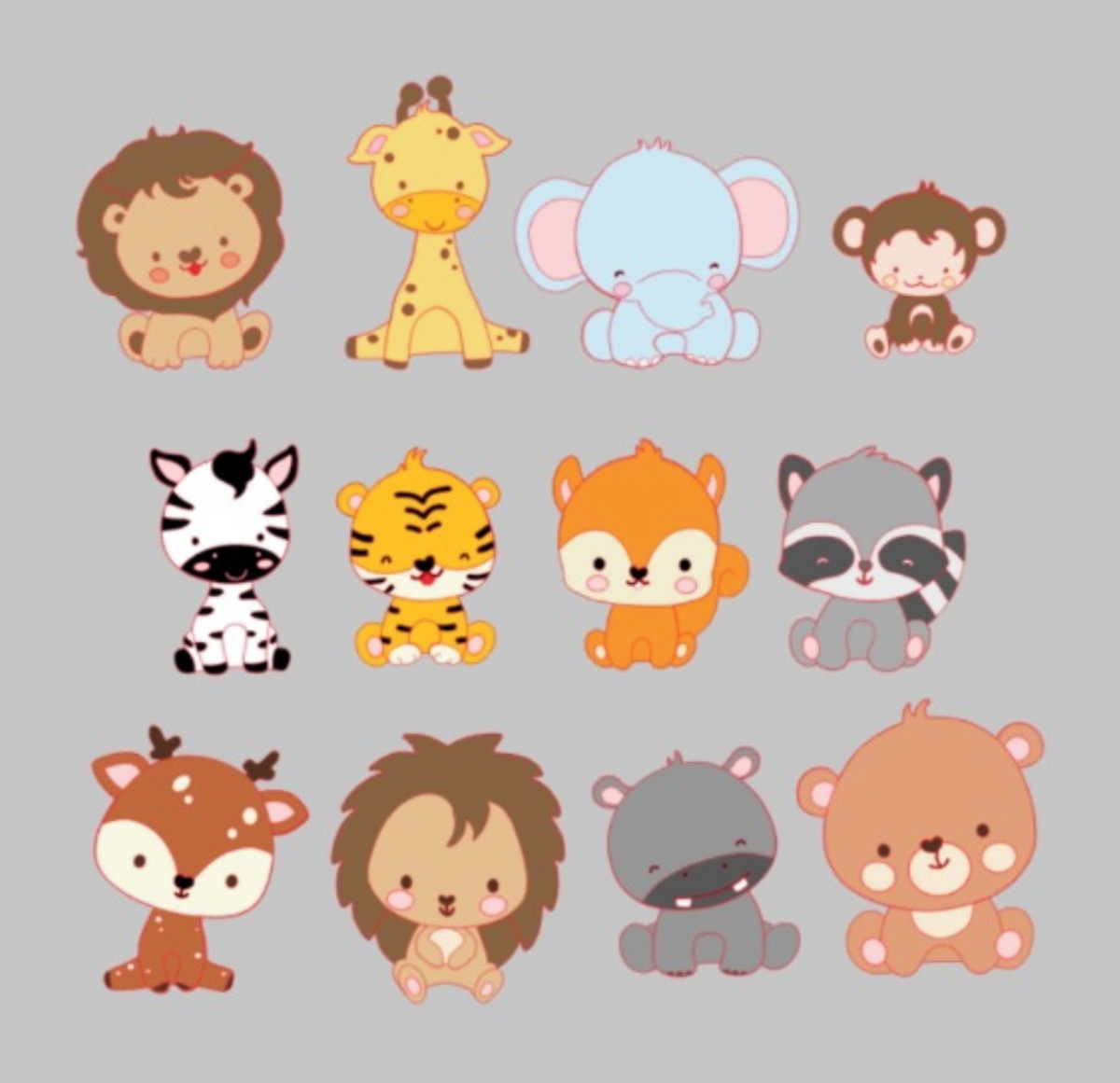 Arquivo De Corte Camadas Topo Bolo Mesversário Animais Cute