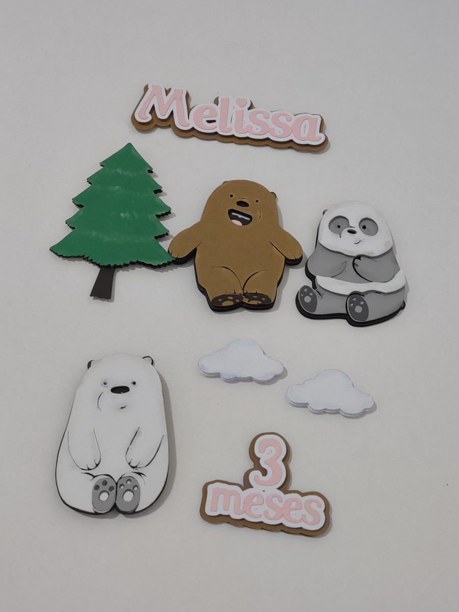Arquivo de corte em camadas topo de bolo urso sem curso - Imagem 2