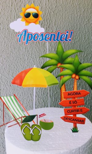 Arquivo de Corte Topo de Bolo Aposentadoria em Studio e pdf