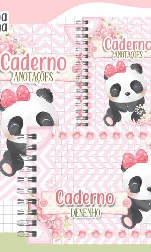 Arquivo de Corte Etiquetas Escolares Panda Menina