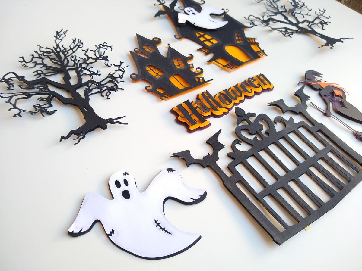 Arquivo Halloween Topo de Bolo em Camada Ganhe +3 Produtos