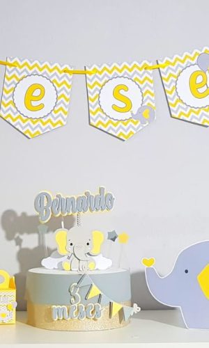 Arquivo de Corte Kit mesversário Elefante