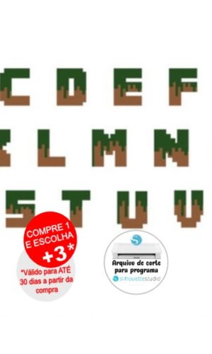 Arquivo de Corte Letras Alfabeto Minecraft