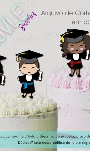 Arquivo de Corte Scrap festa Kit Formandos Cute em Camadas