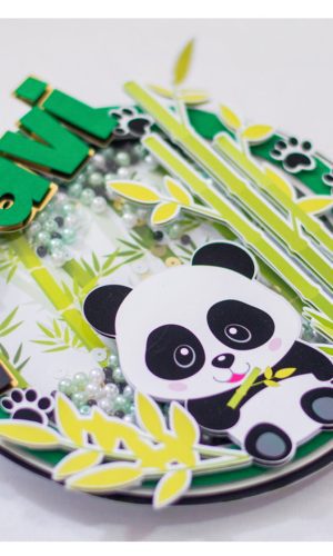 Arquivo de Corte Shaker Topo de Bolo Panda
