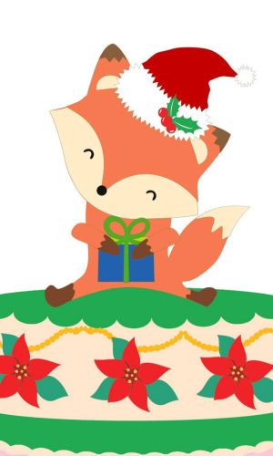 Arquivo de Corte Silhouette - Topo de bolo Natal Raposinha #