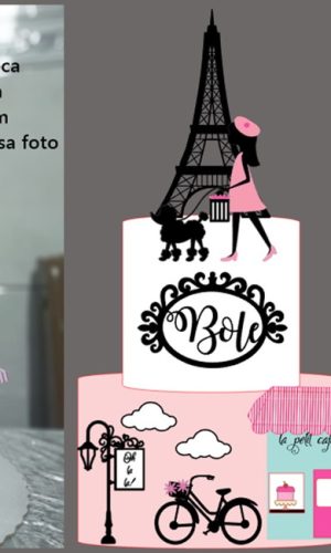 Arquivo de Corte - Topo de bolo Paris Camadas