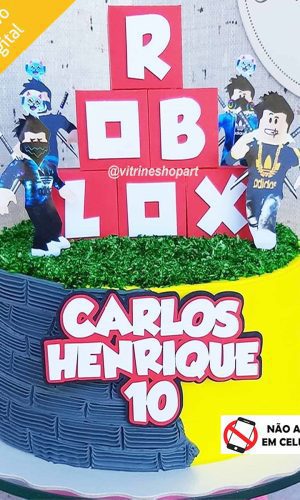 Arquivo de Corte Silhouette Topo de Bolo Roblox Caixinhas 3d