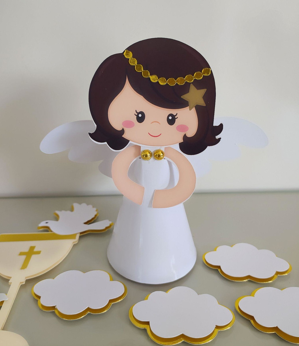 Arquivo de corte topo anjo batizado Maria Cecília+brinde - Imagem 2