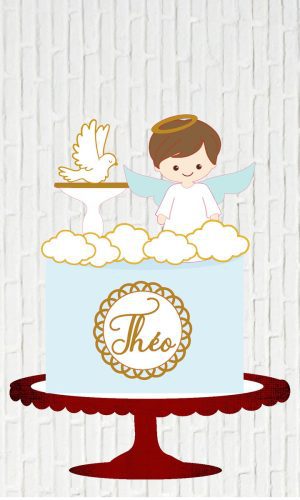 Arquivo de Corte Topo Batizado Anjo Menino Camadas
