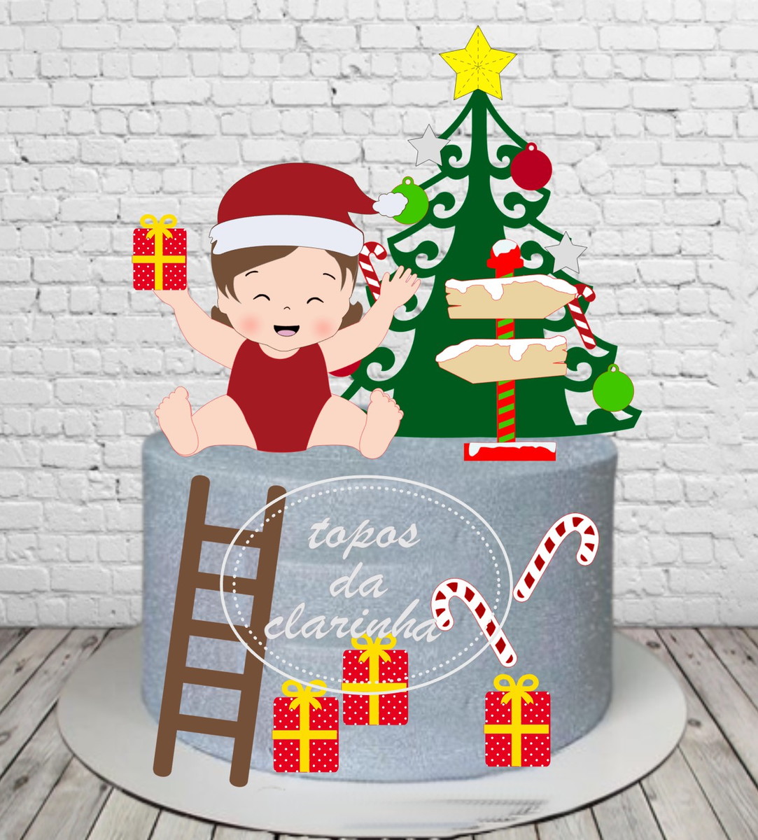 Arquivo de Corte Topo Bolo Bebe Natal Camada