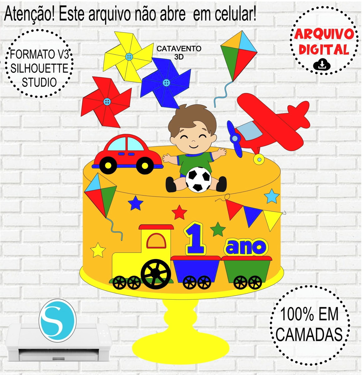 Arquivo de Corte Topo Bolo Brinquedos Menino em Camadas #874
