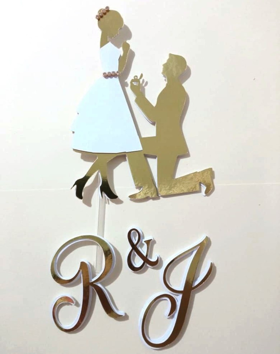 Arquivo de Corte Topo Bolo Casamento Studio 002 - Imagem 2
