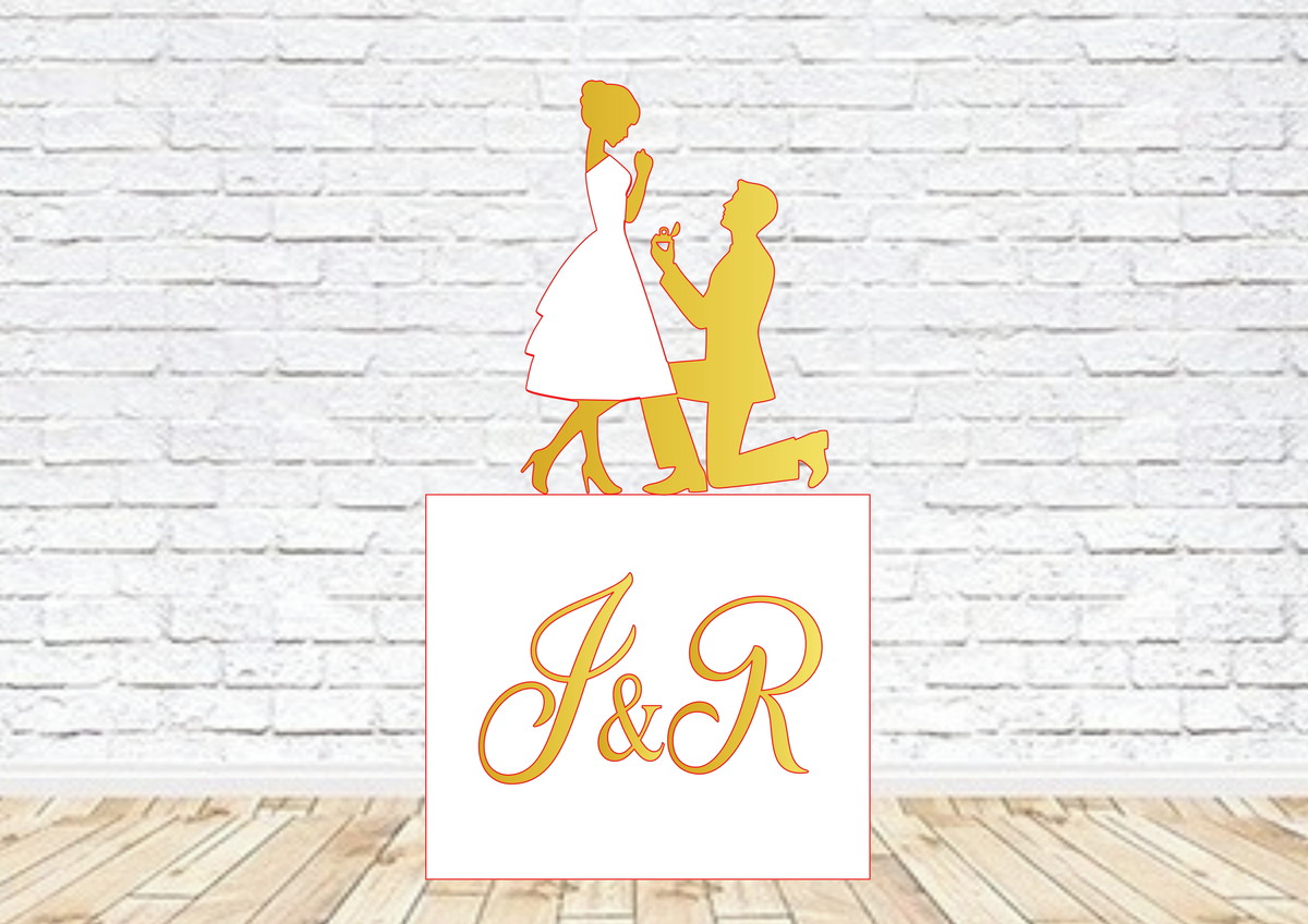 Arquivo de Corte Topo Bolo Casamento Studio 002 - Imagem 3