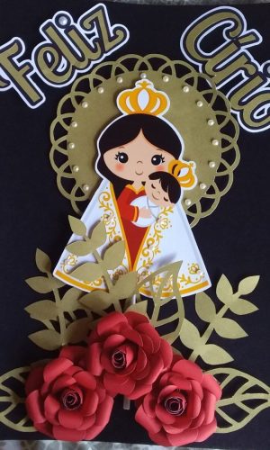 Arquivo de corte topo bolo Nossa Senhora Aparecida em camada