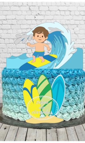 Arquivo de Corte Topo Bolo Surf Menino Camada