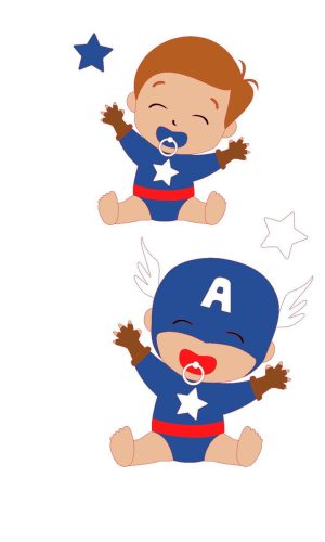 Arquivo de Corte Topo Capitão América Baby Cute