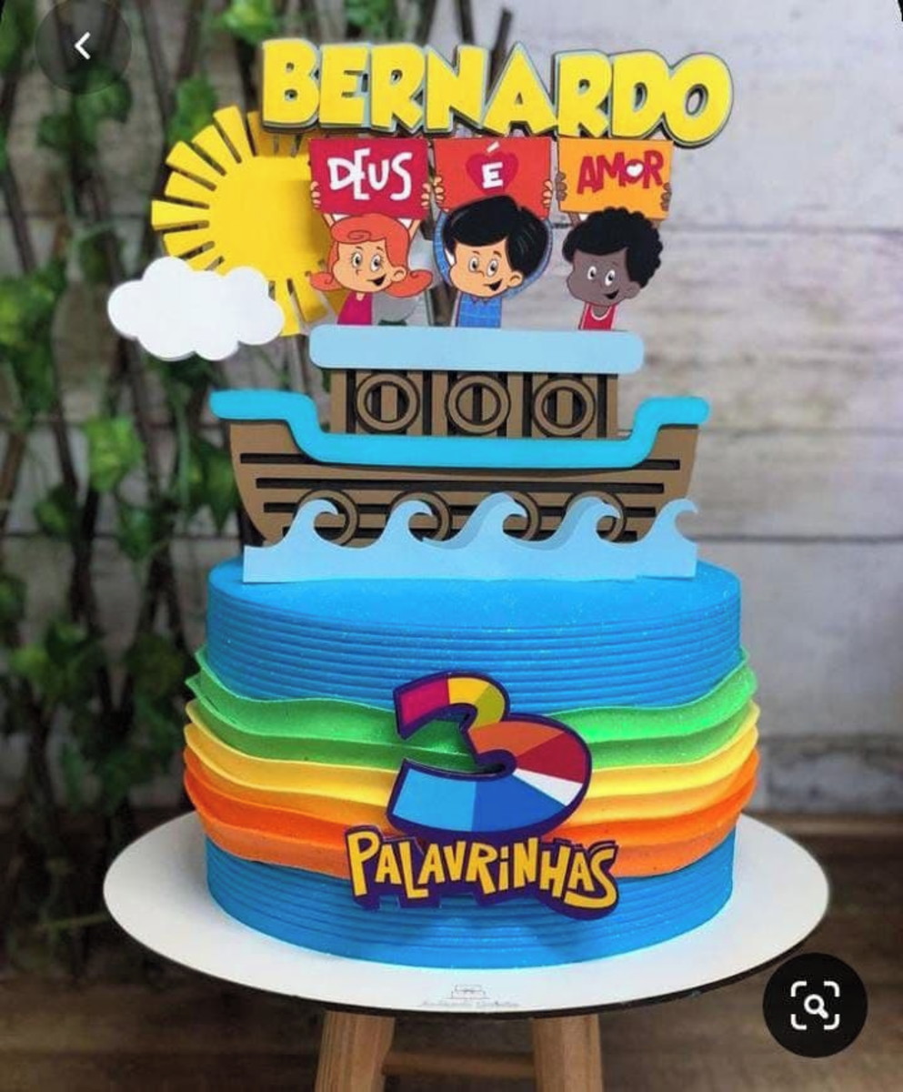 Arquivo de corte Topo de bolo 3 palavrinhas