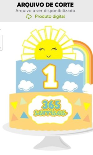 Arquivo de Corte Topo de Bolo 365 Sorrisos