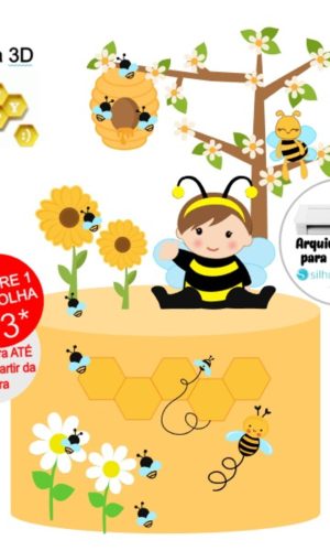 Arquivo de Corte Topo de Bolo Abelhinha Bebê
