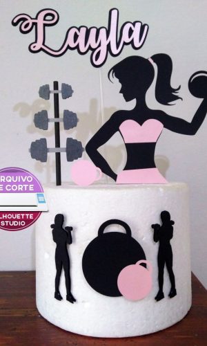 Arquivo de Corte Topo de Bolo Academia Mulher