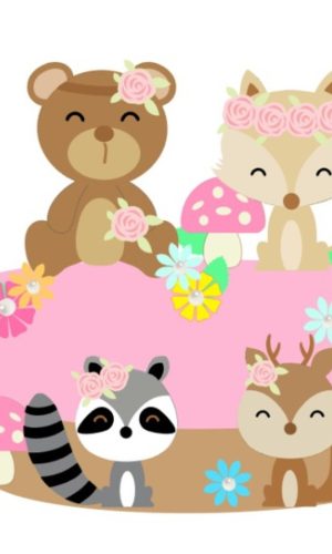 Arquivo De Corte Topo De Bolo Animais Bosque Camada