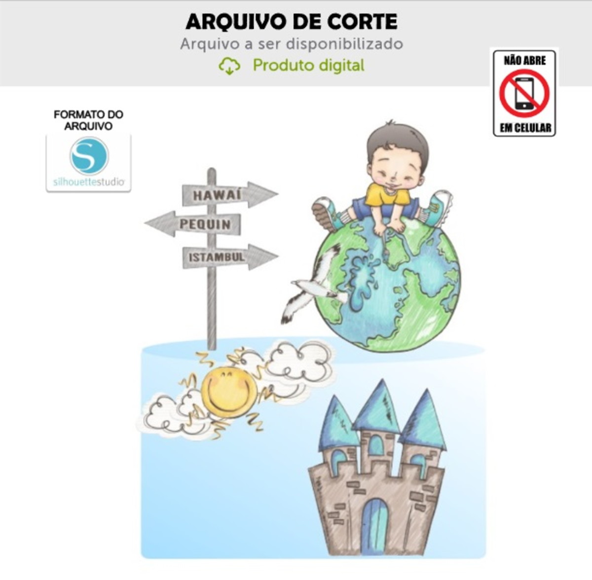 Arquivo de Corte Topo de Bolo Aquarela Menino