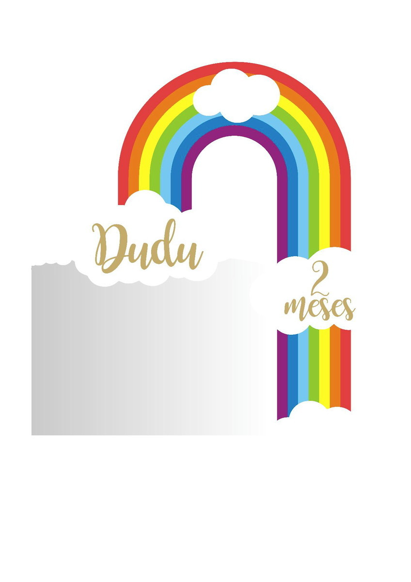 Arquivo de corte topo de bolo arco iris - Imagem 2