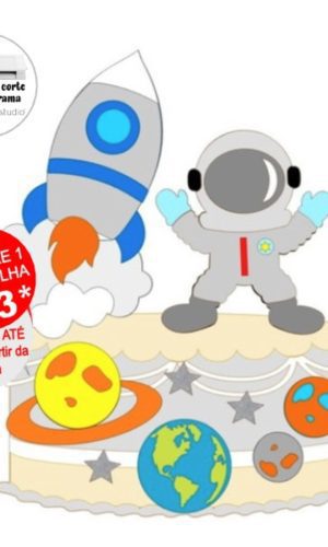 Arquivo de Corte Topo de Bolo Astronauta