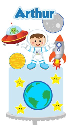 Arquivo de Corte Topo de Bolo Astronauta