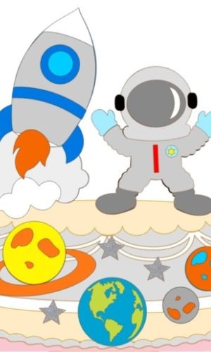 Arquivo de corte Topo de bolo Astronauta CAMADAS COD: 1102