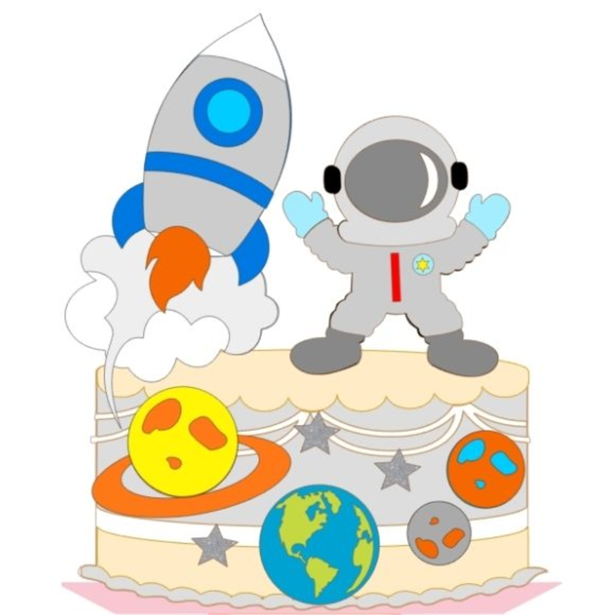 Arquivo de corte Topo de bolo Astronauta CAMADAS COD: 1102