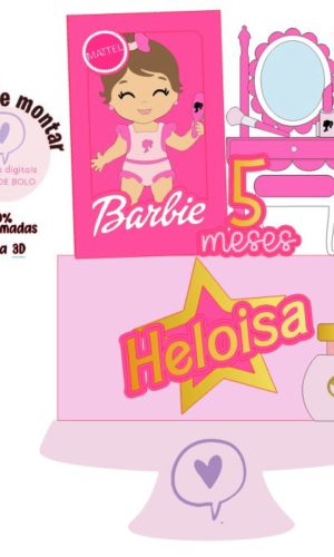 Arquivo de Corte Topo de Bolo Baby Barbie Caixa 2