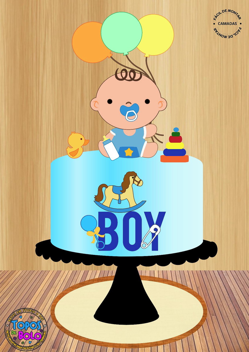 Arquivo de Corte Topo de Bolo Baby Boy