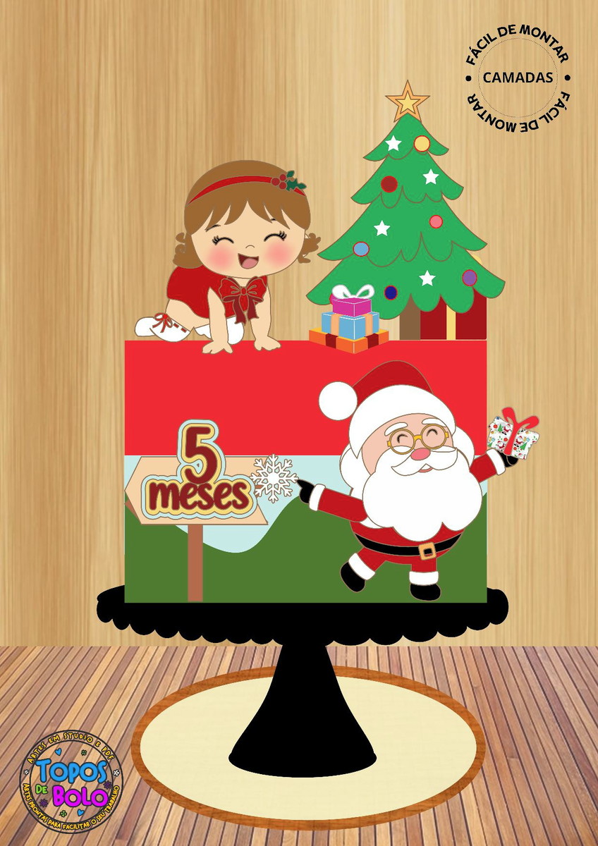 Arquivo de Corte Topo de Bolo Baby Cute Natal